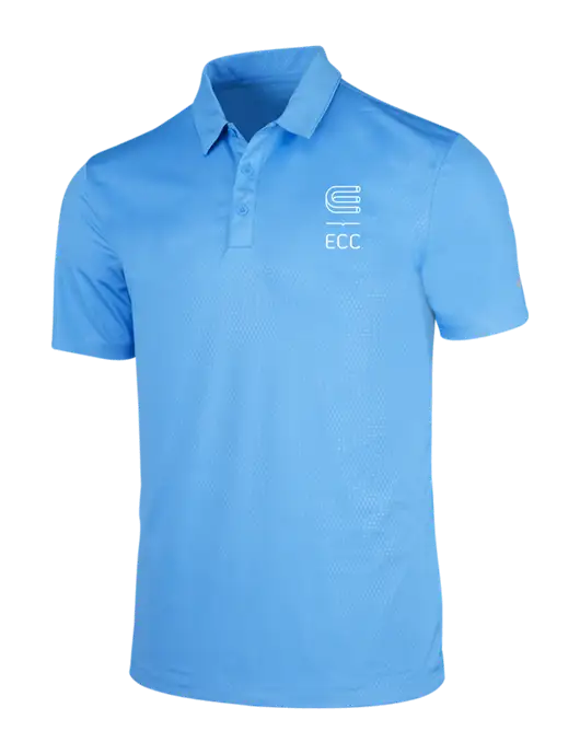 NIKE Light Royal Blue Dri-Fit Embossed Tri-Blade Polo w/ECC Logo