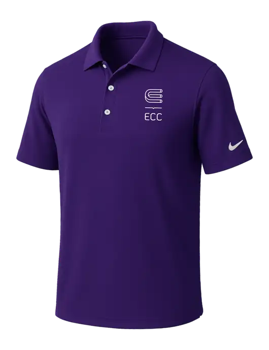 NIKE Purple Dri-Fit Micro Pique Polo w/ECC Logo