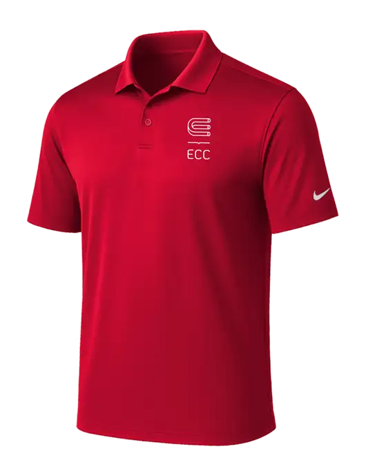 NIKE Red Victory Solid Polo w/ECC Logo
