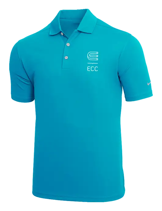 NIKE Sapphire Blue Dri-Fit Micro Pique Polo w/ECC Logo