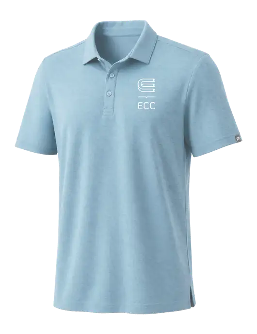 TravisMathew Light Sapphire Heather Coto Performance Polo w/ECC Logo