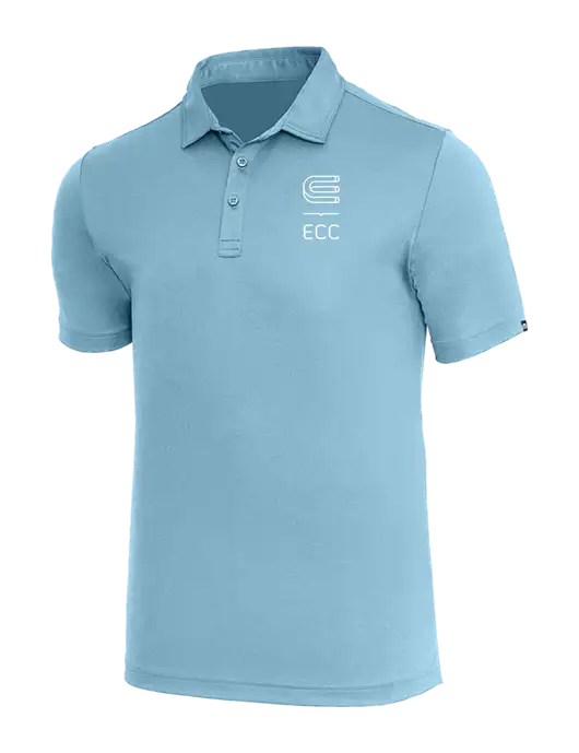 TravisMathew Light Sapphire Heather Coto Performance Polo w/ECC Logo