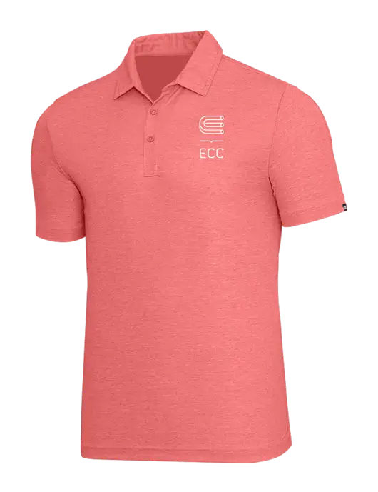 TravisMathew Red Heather Oceanside Polo w/ECC Logo