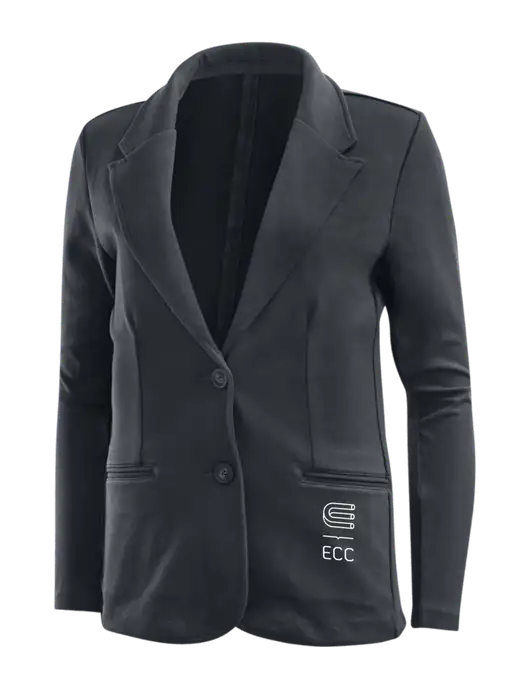 Charcoal Grey Womens Knit Blazer w/ECC Logo