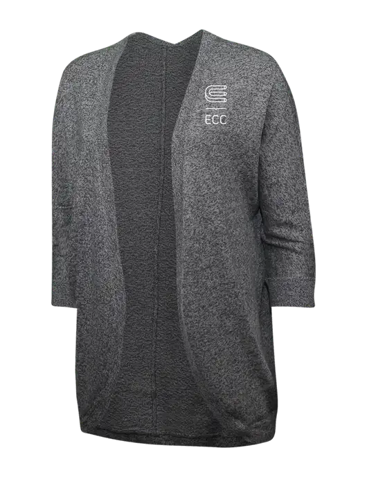 Warm Grey Womens Marled Cocoon Sweater w/ECC Logo