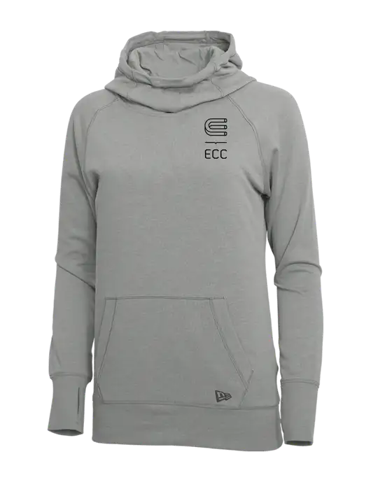 New Era Shadow Grey Heather Womens Tri-Blend Fleece Pullover Hoodie w/ECC Logo