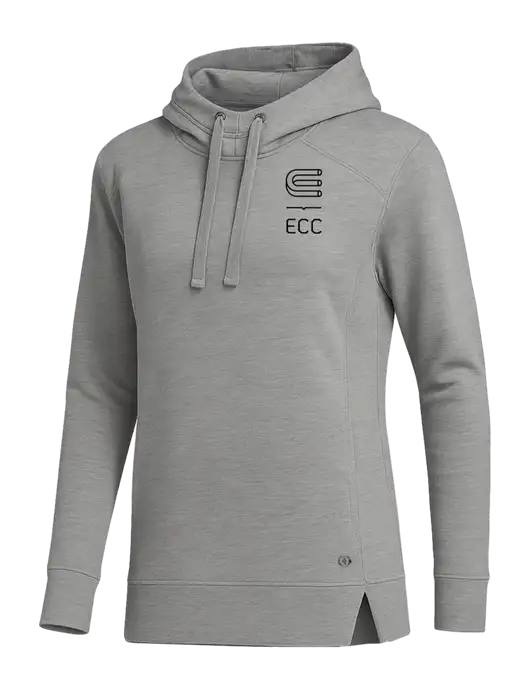 OGIO Heather Grey Womens Luuma Pullover Fleece Hoodie w/ECC Logo
