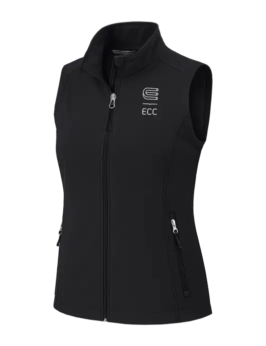 Black Womens Core Soft Shell Vest w/ECC Logo