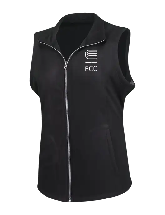 Black Womens Microfleece Vest w/ECC Logo