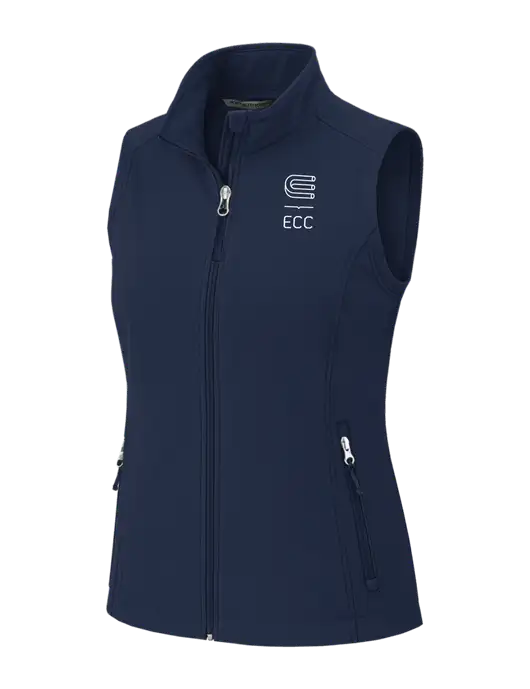 Navy Womens Core Soft Shell Vest w/ECC Logo