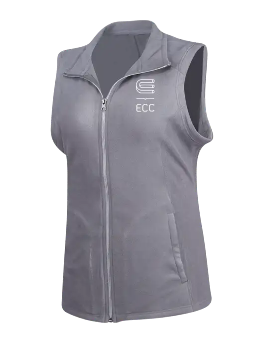 Medium Grey Womens Microfleece Vest w/ECC Logo