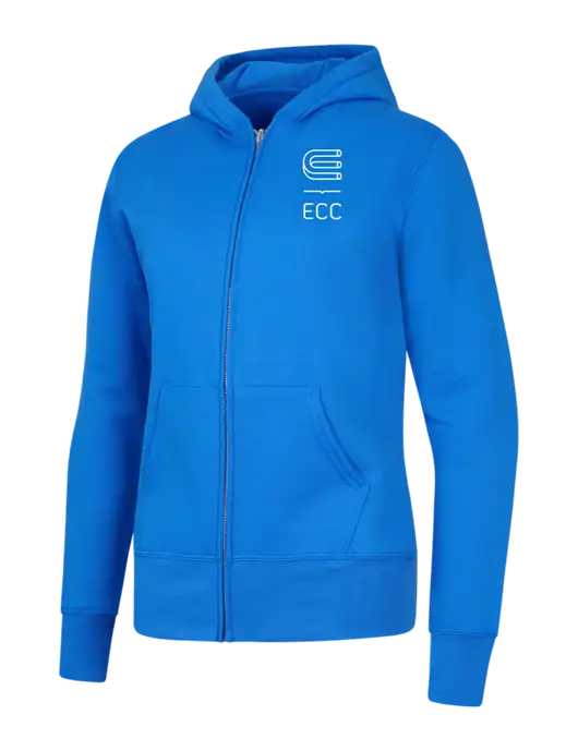 Royal Womens Core Fleece Full-Zip Hooded Sweatshirt w/ECC Logo
