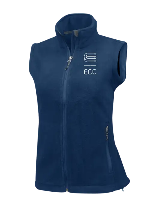 Navy Womens Fleece Vest w/ECC Logo