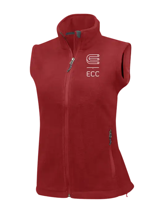 Red Womens Fleece Vest w/ECC Logo