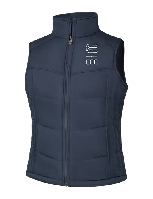  Womens Dark Slate/Black Puffy Vest w/ECC Logo