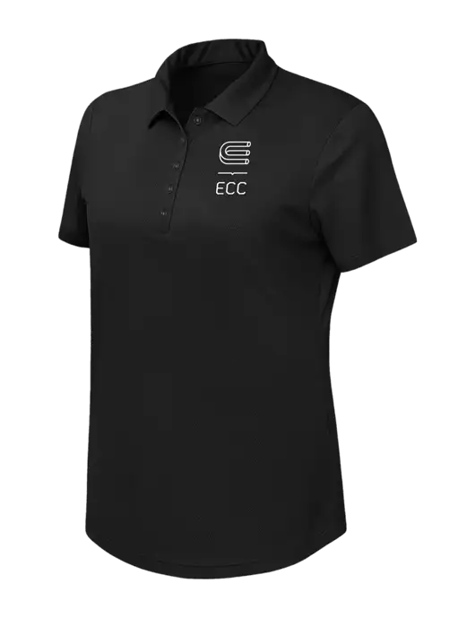 Callaway Womens Birdseye Black Polo w/ECC Logo