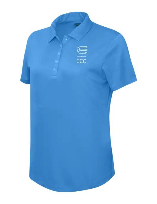 Callaway Womens Birdseye Dark Carolina Blue Polo w/ECC Logo