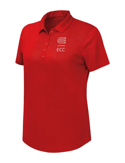 Callaway Womens Birdseye Red Polo w/ECC Logo