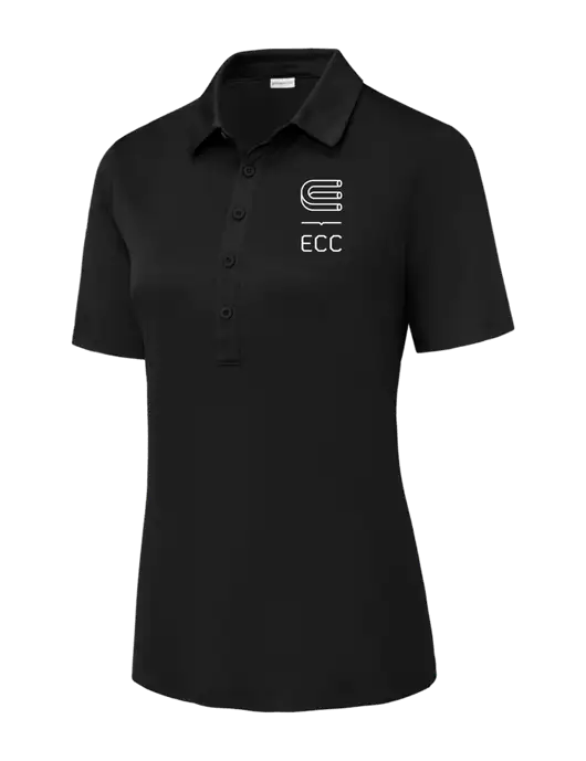 Black Womens Posi-UV Pro Polo w/ECC Logo