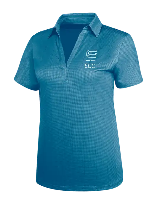 Carolina Blue Womens Performance Fine Jacquard Polo w/ECC Logo