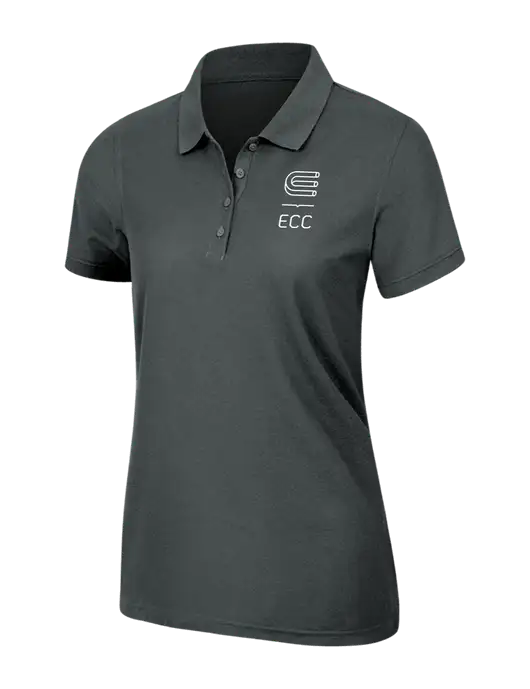 Dark Grey Womens Core Classic Pique Polo w/ECC Logo