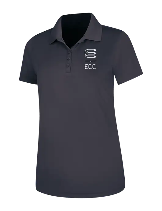 Dark Grey Womens Dry Zone UV Mesh Polo w/ECC Logo