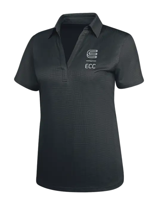 Dark Grey Womens Performance Fine Jacquard Polo w/ECC Logo