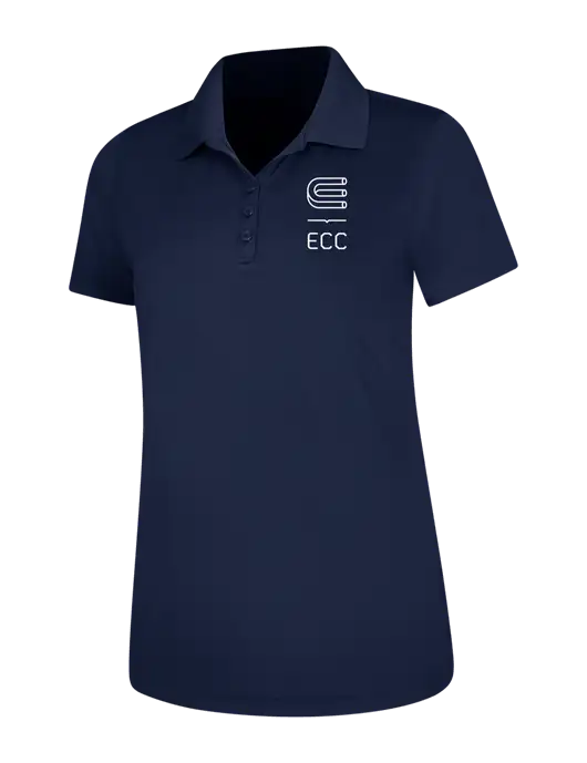 Dark Navy Womens Dry Zone UV Mesh Polo w/ECC Logo