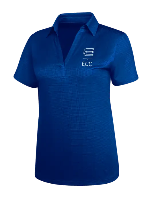 Dark Royal Blue Womens Performance Fine Jacquard Polo w/ECC Logo