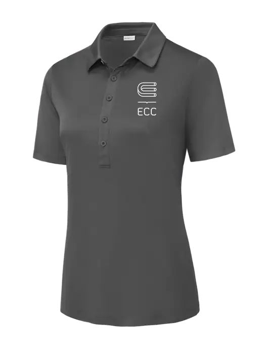 Dark Smoke Grey Womens Posi-UV Pro Polo w/ECC Logo