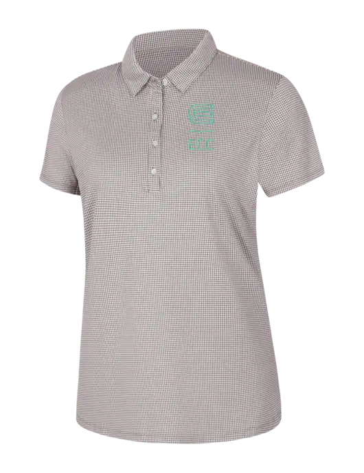 Light Grey/White Womens Gingham Polo w/ECC Logo