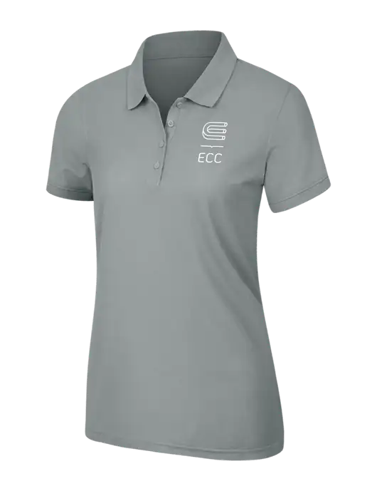 Light Grey Womens Core Classic Pique Polo w/ECC Logo