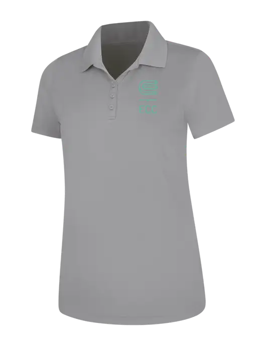 Light Grey Womens Dry Zone UV Mesh Polo w/ECC Logo