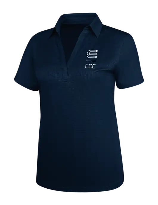 Navy Womens Performance Fine Jacquard Polo w/ECC Logo