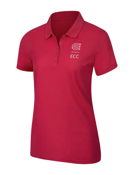 Red Womens Core Classic Pique Polo w/ECC Logo