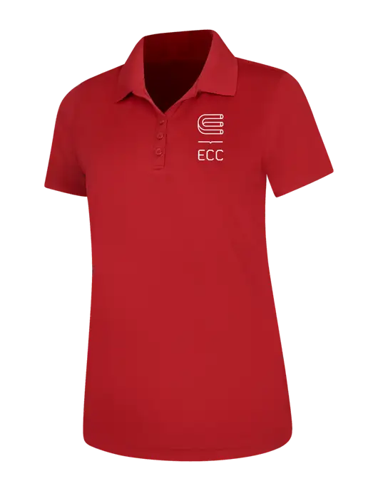 Red Womens Dry Zone UV Mesh Polo w/ECC Logo