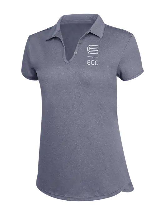 True Navy Womens Trace Heather Polo w/ECC Logo