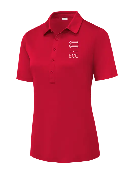 True Red Womens Posi-UV Pro Polo w/ECC Logo