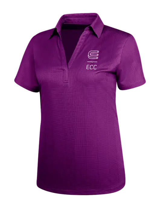 Violet Purple Womens Performance Fine Jacquard Polo w/ECC Logo