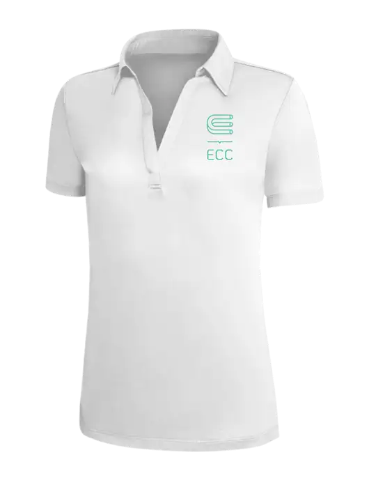 White Silk Touch Womens Performance Polo w/ECC Logo