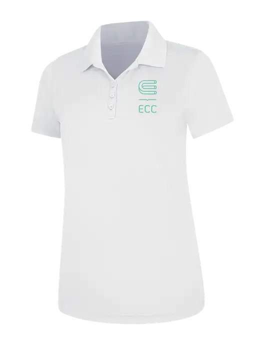 White Womens Dry Zone UV Mesh Polo w/ECC Logo