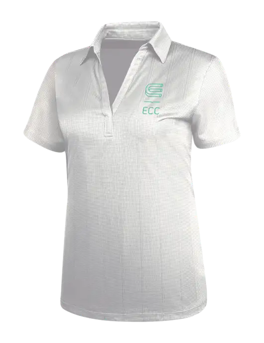 White Womens Performance Fine Jacquard Polo w/ECC Logo