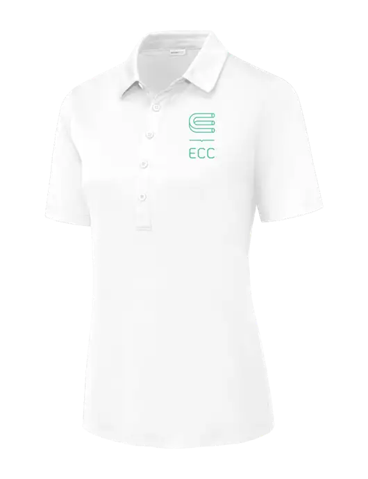 White Womens Posi-UV Pro Polo w/ECC Logo