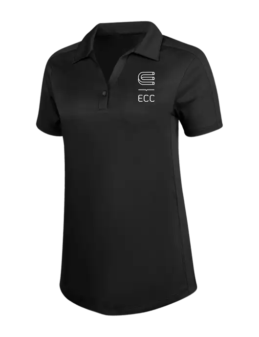 Womens Black Diamond Jacquard Polo w/ECC Logo