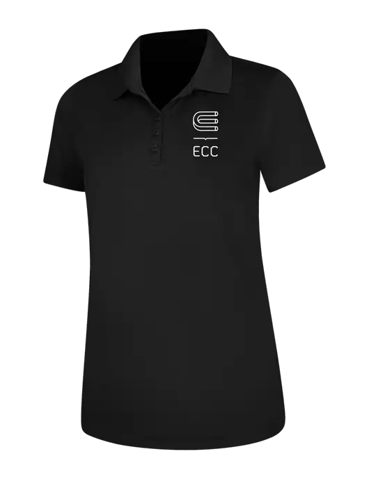 Black Womens Dry Zone UV Mesh Polo w/ECC Logo