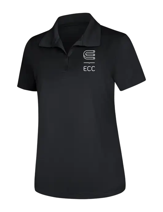 Womens Black Micropique Sport-Wick Polo w/ECC Logo