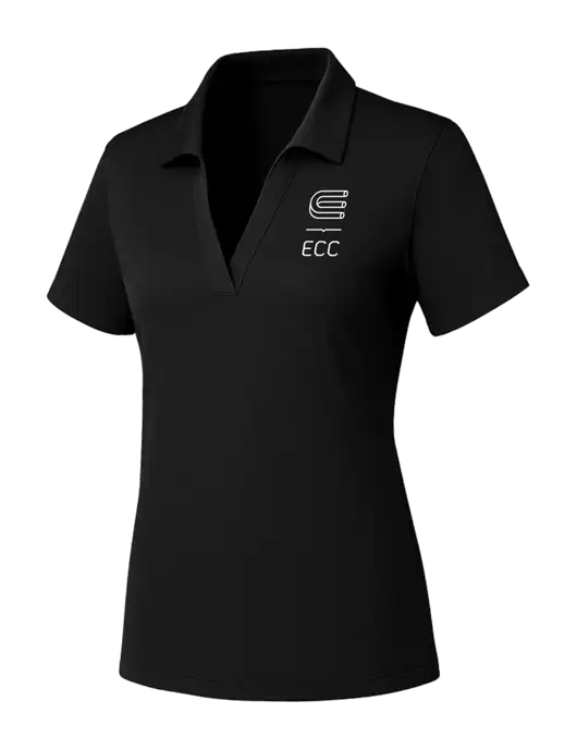 Womens Black PosiCharge RacerMesh Polo w/ECC Logo