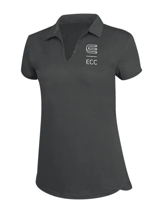 Womens Charcoal Trace Heather Polo w/ECC Logo