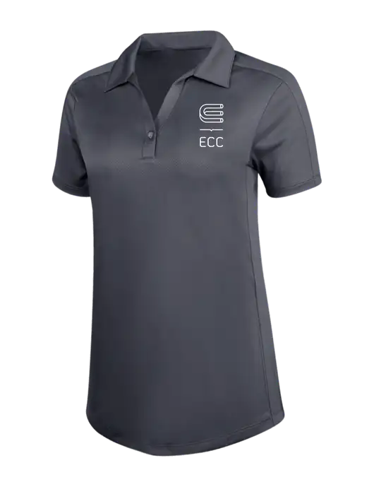 Womens Dark Grey Diamond Jacquard Polo w/ECC Logo