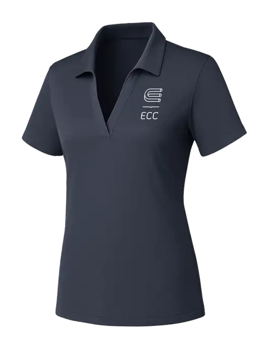 Womens Dark Grey PosiCharge RacerMesh Polo w/ECC Logo